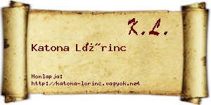 Katona Lőrinc névjegykártya