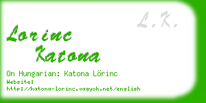 lorinc katona business card