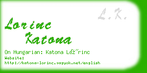 lorinc katona business card